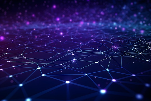Purple futuristic networking technology background