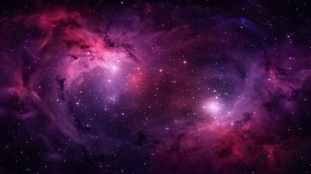 Фиолетовая галактика со звездами на заднем плане