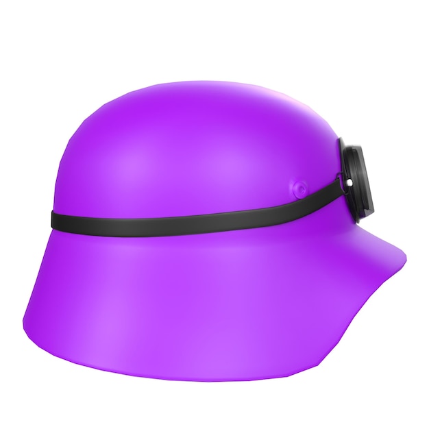 A purple german helmet with a black band on the front.