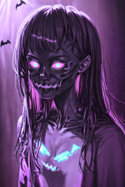 Purple girl monster