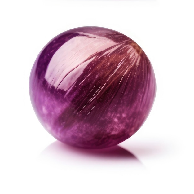 Photo a purple glass ball with a purple bulb on it.