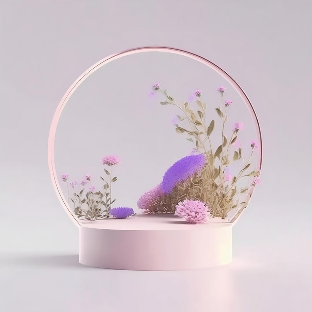 A purple glass object with a purple flower on it