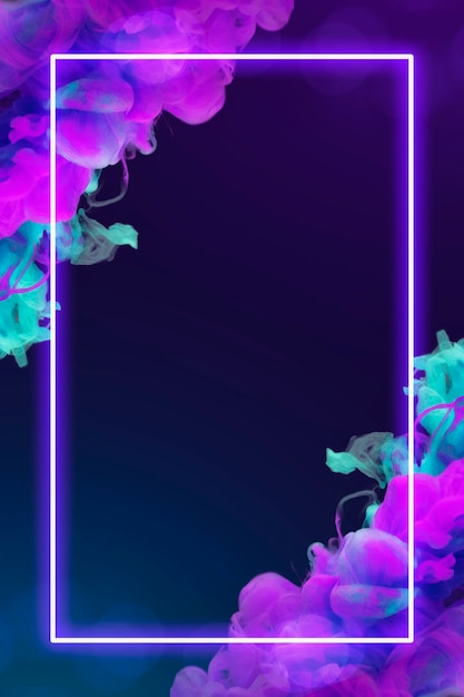 Purple glowing frame smoke background