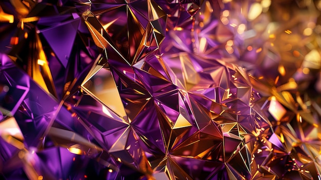 Photo purple gold abstract diamond background