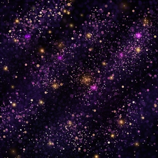 фиолетовый и золотой блестящий фон со звездами генеративный аи