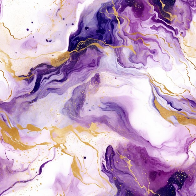 Photo purple and gold marble background with a white background generative ai