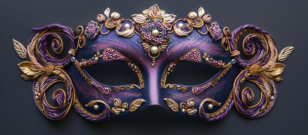 a purple and gold mask