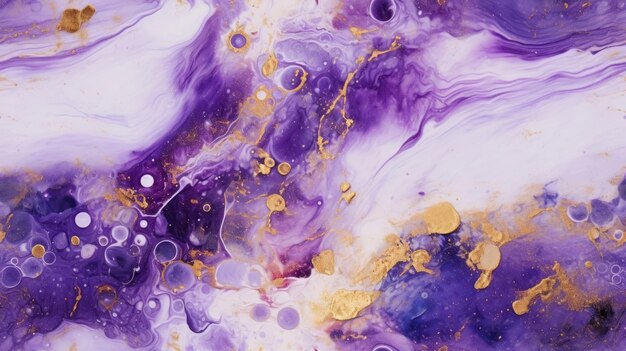 A purple and gold painting with gold paint and purple paint.