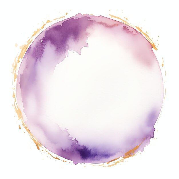 purple and gold watercolor circle