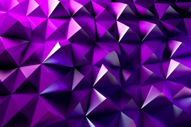 Purple gradient abstract illustration 3d triangle background computer art design template ai generative