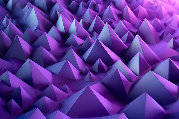 Фиолетовый градиент Абстрактная иллюстрация 3D треугольник Фон Компьютерное искусство Дизайн Шаблон AI Генеративный