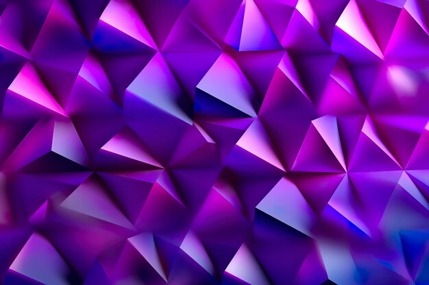 Purple gradient abstract illustration 3d triangle background computer art design template ai generative