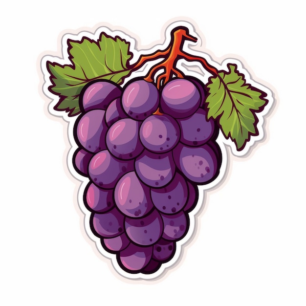 Foto purple grape sticker vector illustratie royalty vrije afbeelding