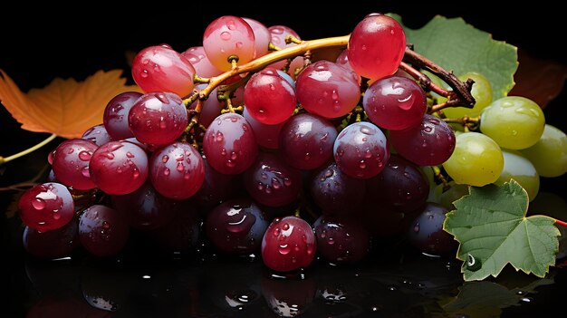 purple grapes bunch isolated fruit background