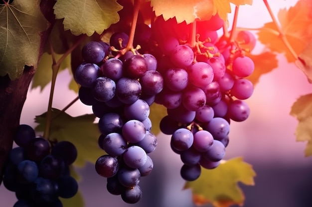 Purple Grapes On A Spring