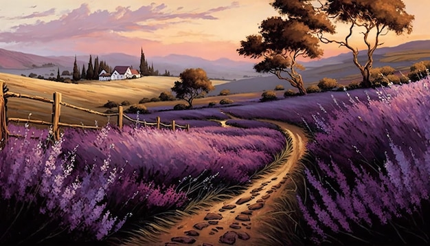 Purple grass field