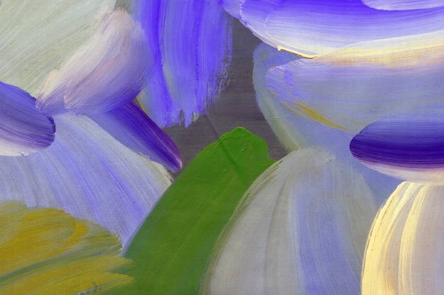 紫緑のアクリル画のテクスチャ 手描きの背景