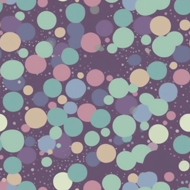 Purple and green circles on a purple background