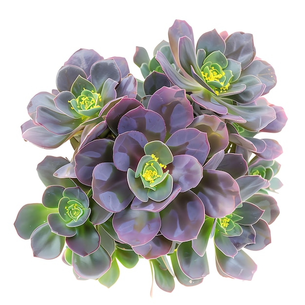 Photo a purple and green plant with yellow flowers