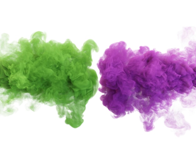 Purple green smoke 3d render