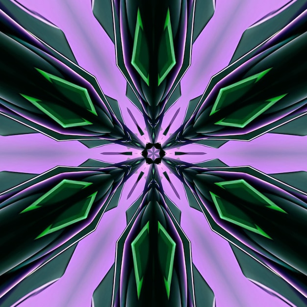 A purple and green star shaped pattern with a green background.