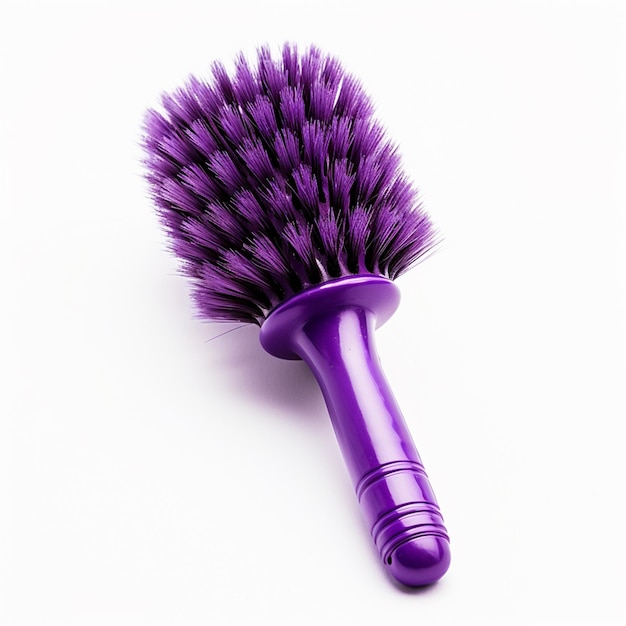 Purple Hair Brush on white background generative ai