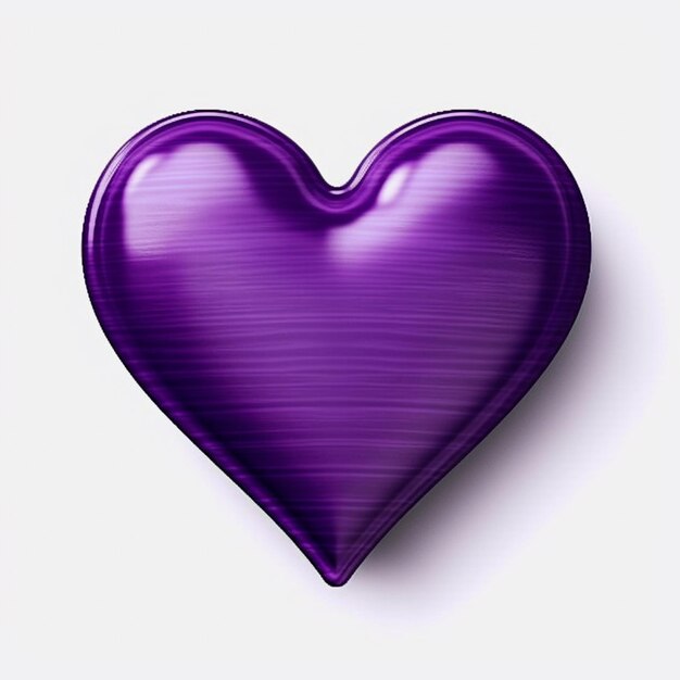 purple heart shaped object on white background with soft light generative ai