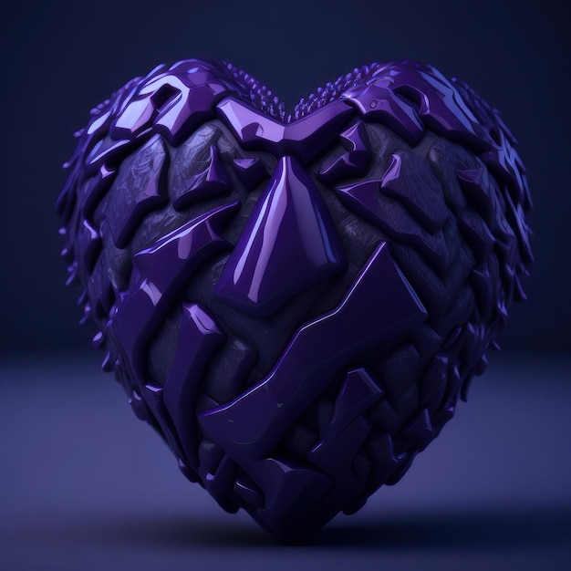 A purple heart with the word heart on it