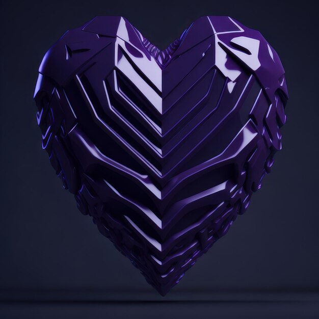 A purple heart with the word love on it