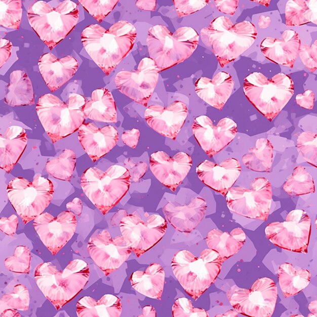 Фото Фиолетовые сердца на фиолетовом фоне