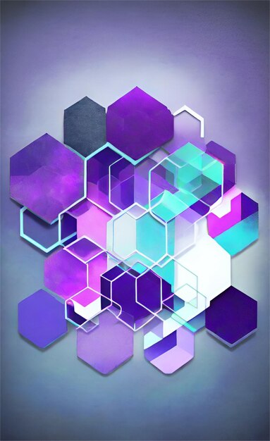 Photo purple hexagon abstract background