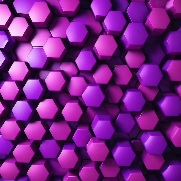 Purple hexagon background 3d rendering illustration