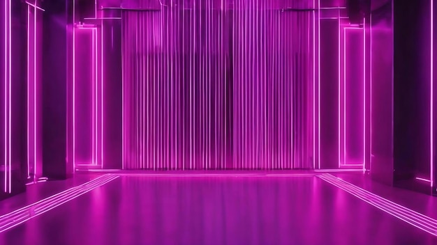 Purple hues and neon lights step into a modern and serene space with this stunning neon room backdr