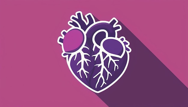 Purple Human Heart A Modern Vector Icon