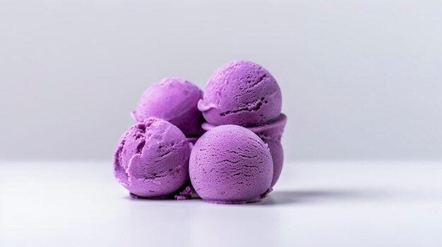 Purple ice cream balls Generative AI