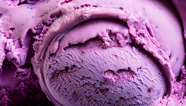 紫と白の模様が入った紫色のアイスクリームコーン。