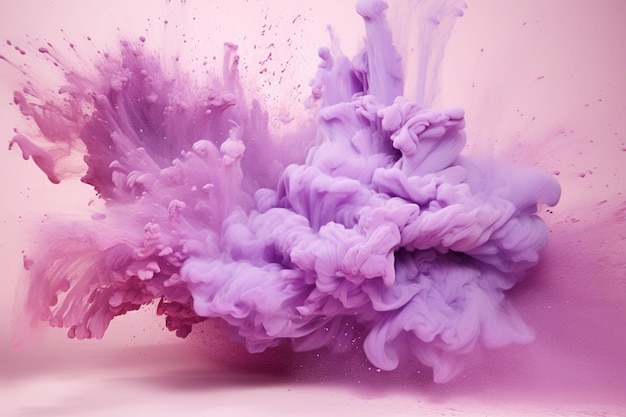 Purple ink is mixed into a white background with a pink background generative ai
