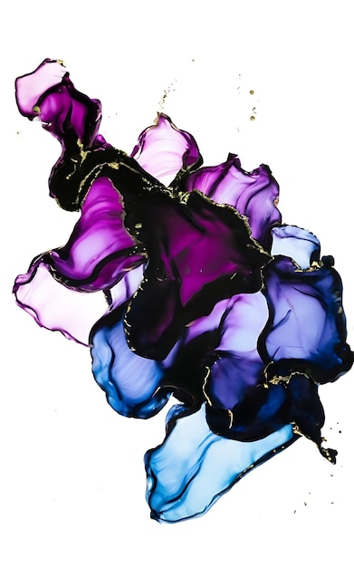 Photo purple ink and water splash art