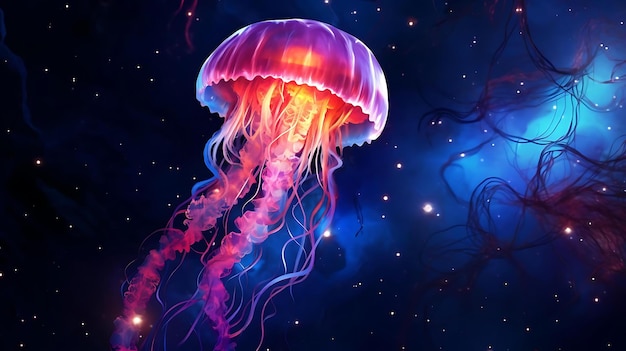 A purple jellyfish with a purple base and a purple bottom