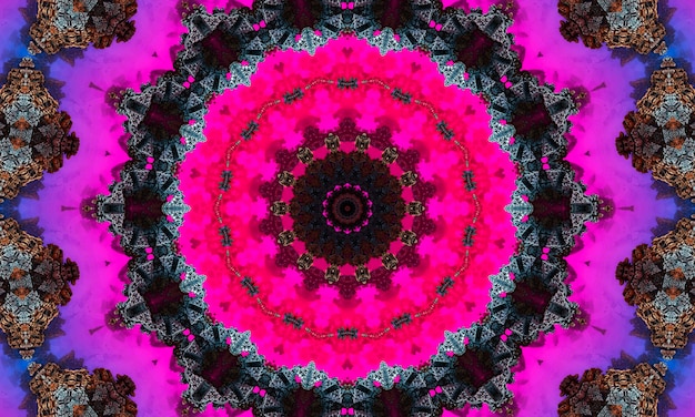 Photo purple kaleidoscope in the form of an eye abstract design that is surreal strong intense dynamic and powerful for banners posters flyers wallpaper invitations backgrounds advertising