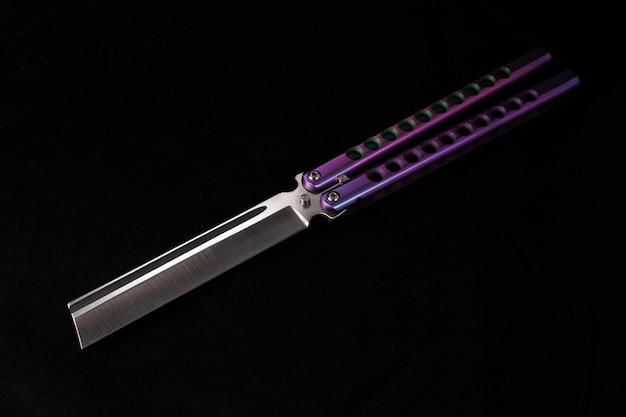 purple knife on black