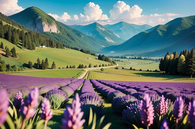 보라색 라벤더 꽃 기본 사진 배경 벽지는 매우 아름답습니다