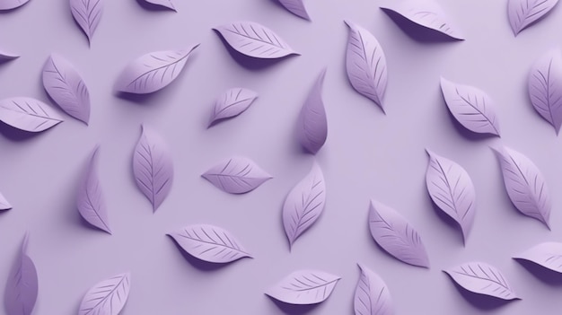 Purple leaves on a purple background