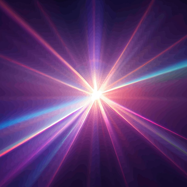 Purple Light Lens flare on black background Lens flare with bright light isolated with a black background