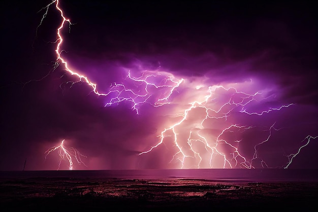 purple Lightning storm