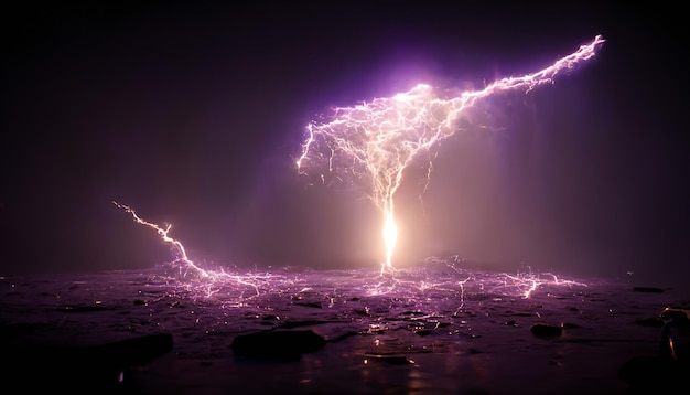 purple Lightning storm