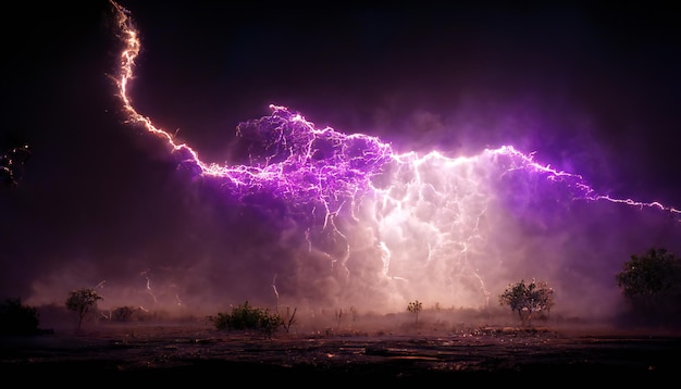 purple Lightning storm