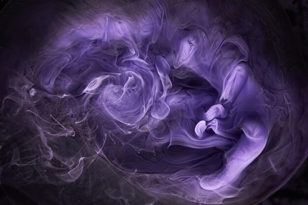 Purple lilac multicolored smoke abstract background acrylic paint underwater explosion