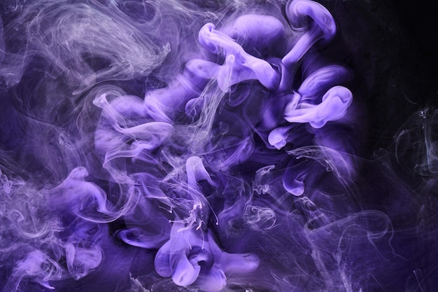 Purple lilac multicolored smoke abstract background acrylic paint underwater explosion