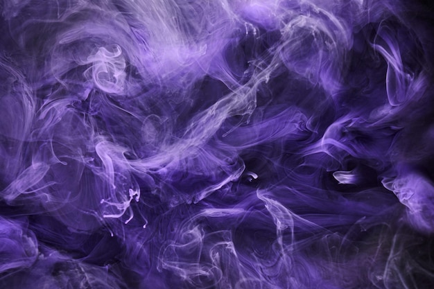 Purple lilac multicolored smoke abstract background acrylic paint underwater explosion